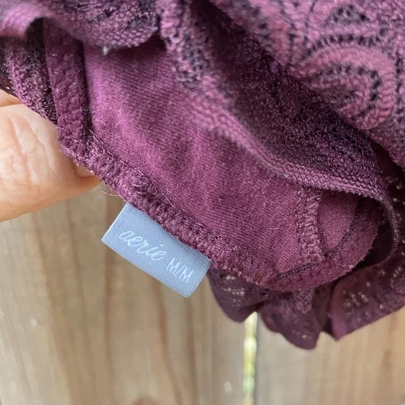 Aerie Lace Racerback Bralette in Deep Plum Medium - Picture 6 of 9